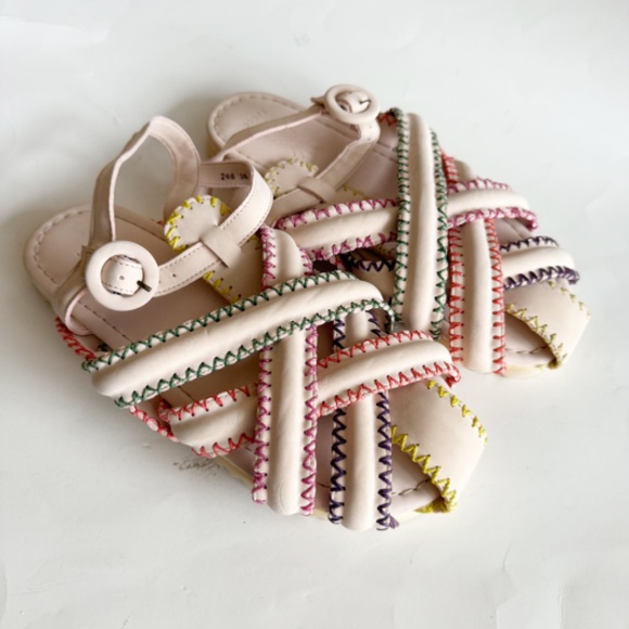 Farm Rio Zig Zag Stitch Sandals Size 6 - Picture 2 of 7